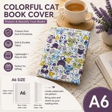 A5 A6 Macaron‑Tone Lovely Cat Pattern Fabric Book Cover, Supple Skin‑Friendly Journal Sleeve, Daily Dust‑Proof Notebook Protector - Sets - View 12