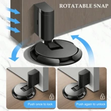 1pc Silent Windproof Stainless Steel Magnetic Door Stopper - Invisible, Adjustable Strength To Ensure Secure Closing - Floor-mounted Door Stopper - View 8