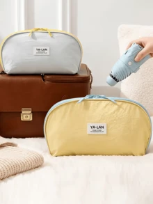 Tassel Velvet 3-In-1 Shell Bra Storage Bag/Color Block Bra Storage Bag/Travel & Commute Underwear Storage Bag/Multi-Layer Underwear Storage Bag/Dust-Proof Underwear & Socks Storage Bag/Private Clothing Storage Bag/Travel Storage Bag - Multicolor - View 3