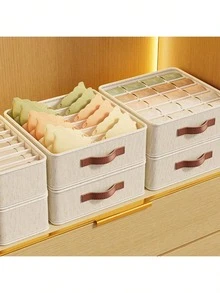Fabric Underwear Drawer Organizer, Foldable Socks Bra Underpants Storage Box With Handle, Divided Lingerie Storage Container For Closet Bedroom - Multicolor - View 4