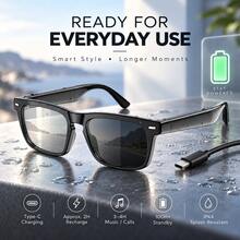 Wireless Smart Glasses With Audio And Voice Call Functions, Rechargeable Music Glasses With Built-In Microphone, Suitable For Hiking, Indoor And Outdoor Entertainment - View 9