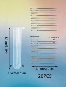 [20pcs/Pack]Large Eye Ribbon Embroidery Needles With 10ml Transparent Storage Tube With Lid, Suitable For Ribbon Embroidery, Yarn Embroidery And Various Embroidery Methods, Handmade DIY Embroidery Tools - Ribbon Embroidery Needle + Storage Bottle - View 7
