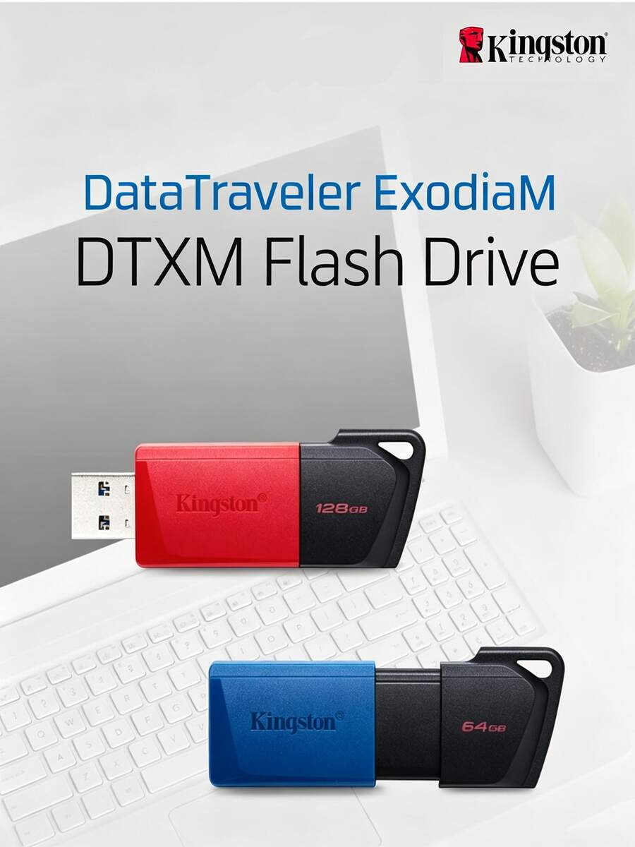 KINGSTON USB 3.2 Gen 1 Flash Drive DTXM Large Capacity USB Drive Sliding Cover Design Colorful Fashionable Study Office Bidding Computer Car USB Drive - View 1