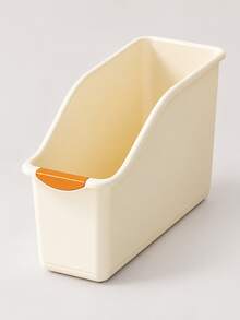 1pc Curved Design Storage Box - Heavy Duty Plastic Organizer, White Space-Saving Container, Suitable For Under Sink, Pantry And Cabinet Organization - For Cleaning Supplies, Household Essentials And Kitchen/Bathroom Storage, No Assembly Required - Multicolor - View 11