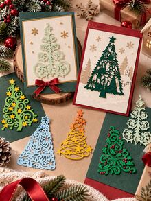 1PC Christmas Tree Metal Cutting Dies, Embossing Stencil DIY Craft Die Cuts For Card Making, Scrapbooking, Photo Album Paper Decorative Template Mould - Christmas Tree - View 4