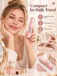 Set 6 Kuas Makeup Mini, Kuas Makeup Portabel untuk Perjalanan dengan Kotak Penyimpanan, Set Kuas Foundation, Eyeshadow, Concealer, dan Eyeliner, Alat Makeup Wajah Lengkap yang Ringkas, Perlengkapan Tas & Perjalanan, Wajib Dimiliki untuk Anak Perempuan, Hadiah Natal untuknya - A - View 5