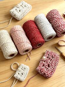 Gold And Silver Dual-Color Cotton Rope, 75m Roll, Decorative Binding Cord, Suitable For Handmade DIY, Gift Wrapping, Party Decoration, Floral Arrangement And Holiday Ornament Making, Practical Home Craft Supplies - Zongzi String - View 1