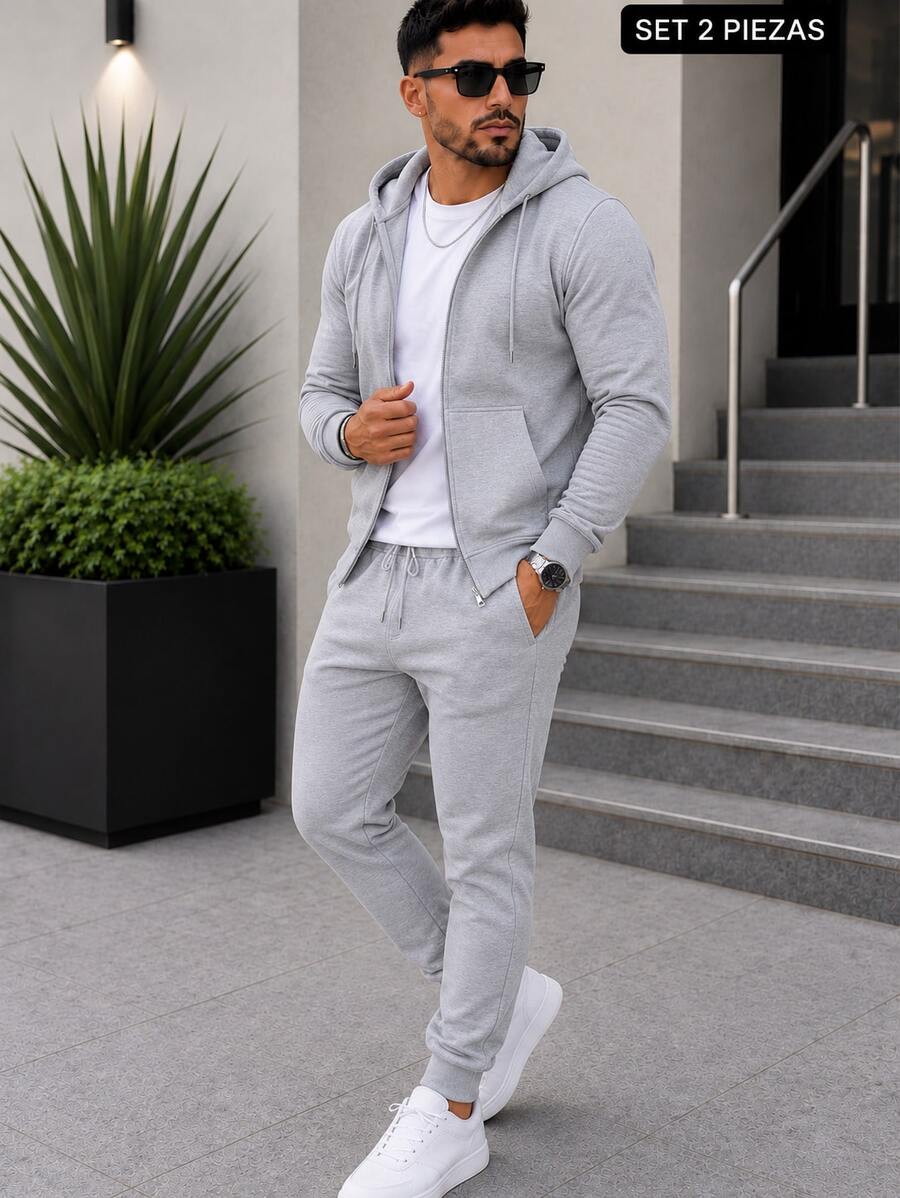 Pans urbano para hombre estilo streetwear jogger casual moderno cómodo de algodón pantalón deportivo oversize para outfit juvenil urbana ropa casual pants street fashion juvenil - Gris Claro - Ver 1