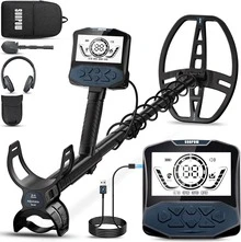 SUNPOW Rechargeable Metal Detector For Adults, IP68 Waterproof 11" Double D Coil, Professional High Accuracy Gold Detector With Large Backlit LED Display For Beach, Field, Garden - Rechargeable LCD Lithium Battery Metal Detector - View 9