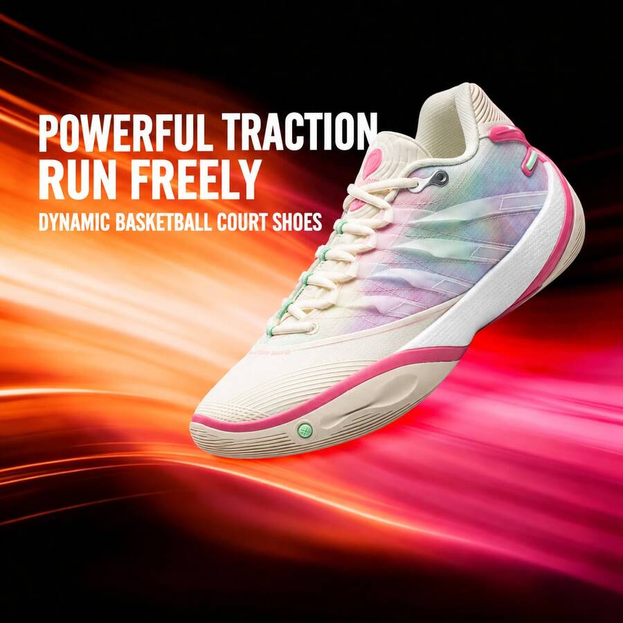 LI‑NING WADE SHADOW 8 Men's Basketball Shoes Shock‑Absorbing For Basketball Badminton Pickleball ABPW023 - Off-white/Breeze Purple - View 1