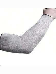 1/2PCS High Wear-Resistant Cut-Resistant HPPE Material Long Arm Breathable Level 5 Thickened Protective Arm Sleeves, Arm Guards, Anti-Scratch, Anti-Welding Slag, Cut-Resistant, Puncture-Resistant Arm Sleeves, Arm Work Protection Safety - Grey - View 5