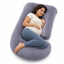 Almohada para embarazo de cuerpo completo envolvente para descanso lateral - Gris Claro - Ver 10