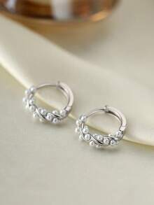 1 Pair (2pcs) Fashion Pearl Earrings, Elegant Design Pearl Earrings For Women Valentine's Day - Multicolor - View 4