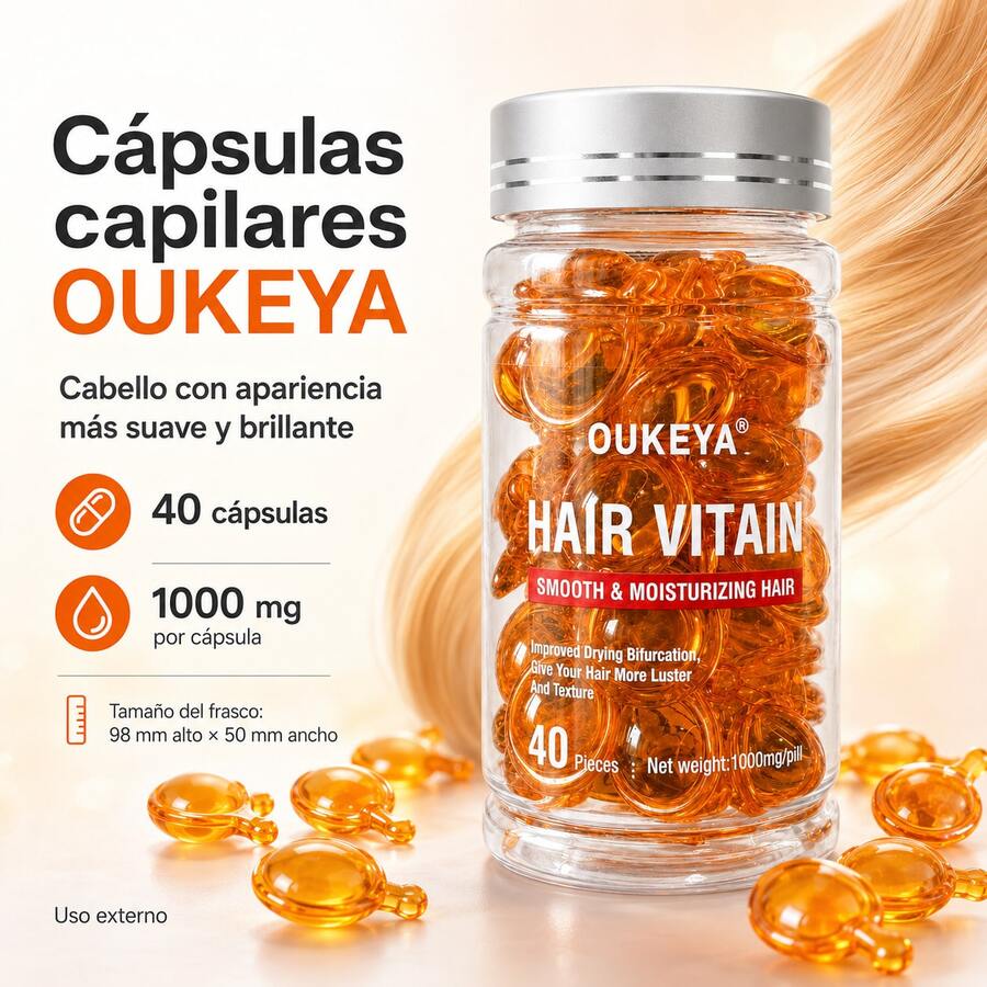 OUKEYA Hair Gloss - 40 Capsules - Orange - View 1