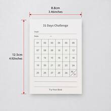 1 Pack 100 Sheets 31-Day Goal Challenge Tracker Notebook, Daily Habit Tracking Checklist, Learning Fitness Self-Discipline Time Management Record Memo Paper, Office & Study Stationery - Rectangle - View 6