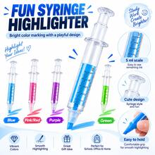 5PCS Writing Set, 2 Multi-Color Ballpoint Pens + 2 Erasable Gel Pens + 1 Syringe Highlighter, 0.5mm Smooth Retractable Pens For Students, Teachers, Office, Notes And Journaling - Multicolor - View 5