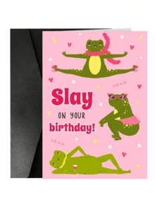Cheerful Frog Birthday Card - Make Your Birthday Shine! - Cute & Playful Greeting Card, Suitable For Friends, Sisters, Best Friends, Girlfriends And Colleagues, Thick Large Envelope And Card - Multicolor - View 14