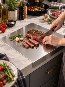 2/1pc Large Stainless Steel Cutting Board, Kitchen Use, Commercial, Non-Slip Double-Sided - Multicolor - View 14