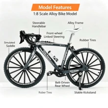 1:8 Alloy DIY Assembly Drop Bar Road Bicycle Model, Detachable Mini Bike, Handmade Assembly Car Model Ornament Toy - Multicolor - View 4
