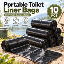 10/30/60/100pcs Thickened Portable Toilet Bags, Extra Large Disposable Camping Toilet Liners For Foldable Toilet, Car Travel, Road Trips, Outdoor Camping, Bedside Commode & Home Us - Black - View 11