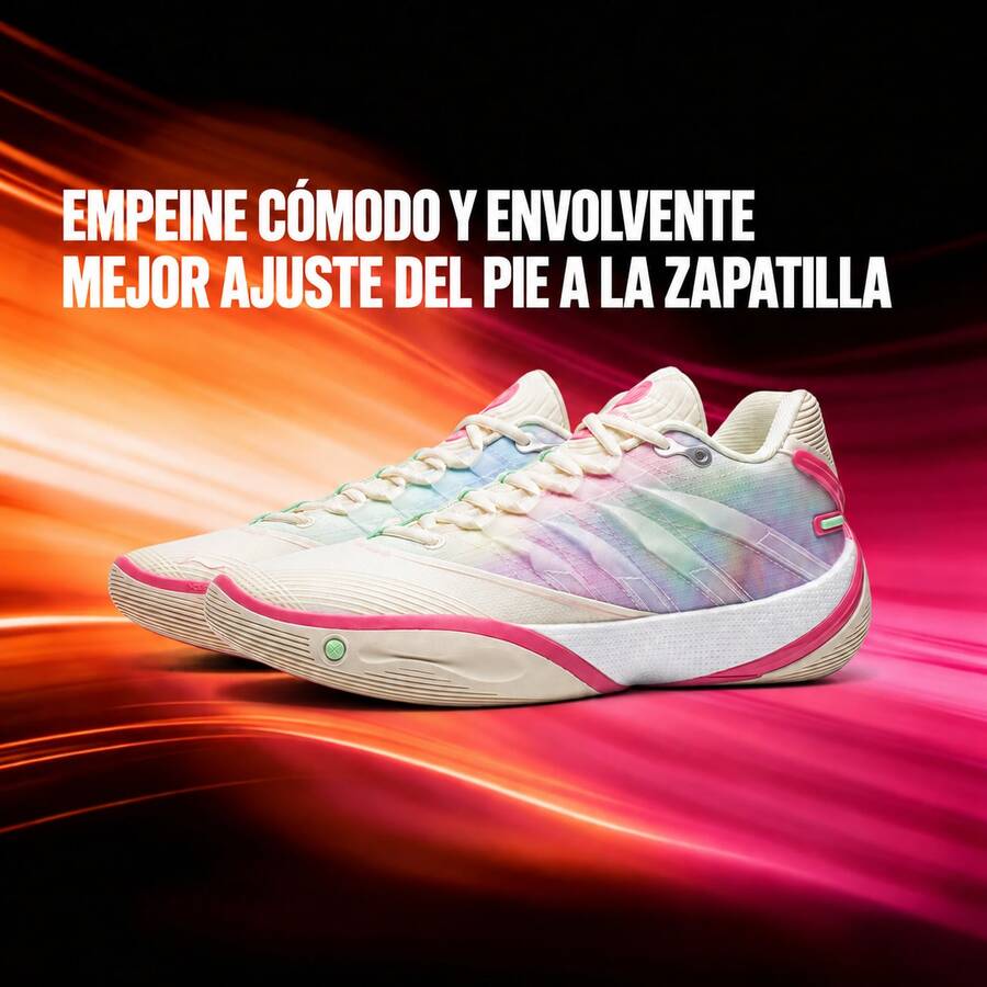 PEAK WADE SHADOW 8 Men's Basketball Shoes Cushioning Style Suitable For Basketball Badminton Pickleball ABPW023 - Off-white/Breeze Purple - View 1
