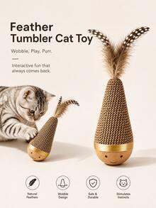 Rolling Cat Teaser, Fun Interactive Cat Toy, Bite-Resistant Puzzle Ball, Suitable For Lonely Cats To Relieve Loneliness, Anxiety, And Destructive Behavior - Multicolor - View 4