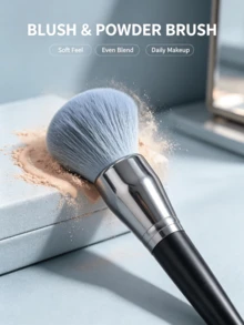 2pcs Large Powder & Blush Brush Set, Skin-Friendly Synthetic Bristles Face Makeup Tool - Multicolor - View 9