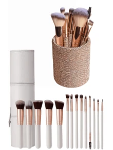 9pcs Makeup Brush Set With Foundation, Contour, Eyeshadow, Eyebrow Brushes And Storage Cup, Suitable For Travel, Date, Party, Photography, Daily Makeup, Soft Handle And Bristles, Portable Makeup Set, Shiny Makeup Essentials - Multicolor - View 9
