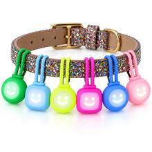 1pc/3pcs Square/Round Pet LED Glowing Pendant Night Anti-Lost Collar Charm, Universal For Cats And Dogs, Suitable For Outdoor Dog Walking Anti-Loss - Multicolor - View 7