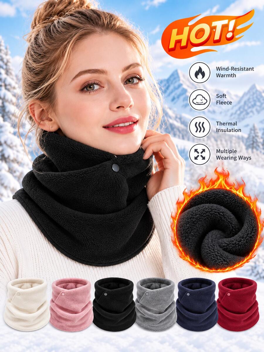 A Warm Neck Gaiter Featuring A Soft Texture And A Matte Finish, Making It Ideal For Outdoor Wear; Designed With A Thickened, Windproof Construction To Effectively Shield Against The Cold Weather Of Autumn And Winter.