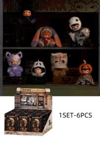 Hadiah Kotak Misteri Liontin Boneka Plush Seri Hirono Dark Field, Dekorasi Gantung Halloween Seri Hirono, Dekorasi Meja, Kotak Misteri, Aksesori Desain Kepala Labu - MultiWarna - View 13