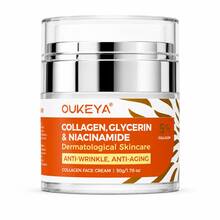 OUKEYA Crema Facial Antiedad con Colágeno, Niacinamida, Glicerina y Ácido Hialurónico, Hidratante y Reafirmante para Todo Tipo de Piel, Uso Diario Día y Noche, 50 g - Crema facial de colágeno 50 g - Ver 10