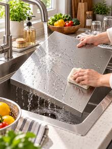 2/1pc Large Stainless Steel Cutting Board, Kitchen Use, Commercial, Non-Slip Double-Sided - Multicolor - View 8