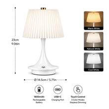 Wireless LED Ambient Table Lamp, USB Rechargeable, Touch Sensor Switch, 3-Color Light, Infinite Dimmable, Compact Portable Night Light, Easy To Place, Non-Slip Base Design, Suitable For Living Room, Bedroom, Bedside, Dining Room, Entryway, Hallway, Perfect Gift - Desk Lamp - View 12