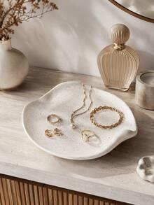 1pc Asymmetrical Spotted Jewelry Tray, Wavy Jewelry Dish And Ring Holder, Decorative Storage Organizer Box, Suitable For Rings, Earrings, Necklaces, Bracelets And Small Accessories, Aesthetic Vanity Bedside Table Countertop Bedroom Decor, Gift For Women And Girls - Multicolor - View 6