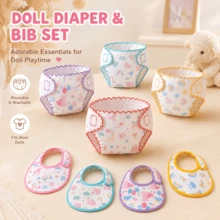 Reusable And Washable Baby Doll Diapers For 12-18 Inch Dolls, Doll Underwear For Girls Role Play Game Accessories, Display Image For Reference Only (Doll Not Included) - Multicolor - View 1