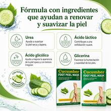 OUKEYA Mascarilla Exfoliante para Pies Aroma Pepino, 3 Pares, con Urea, Ácido Láctico, Ácido Glicólico, Glicerina y Niacinamida, para Pies Secos y Ásperos - 3 pares - Pepino - Ver 4