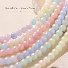 4mm Approx. 120pcs Candy Color Mixed Faceted Water-Dyed Porcelain Glass Spacer Beads, 1mm Hole Diameter, Handmade DIY Jewelry Making Decorative Accessories Loose Beads - Water-dyed Porcelain Beads - View 4