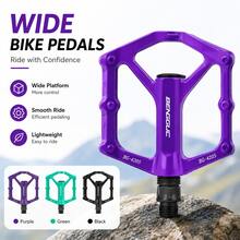 1 Pair Aluminum Alloy Mountain Bike Pedals, Wider Non-Slip Bearing Pedals, Suitable For Road Bikes And Bicycles - Multicolor - View 1