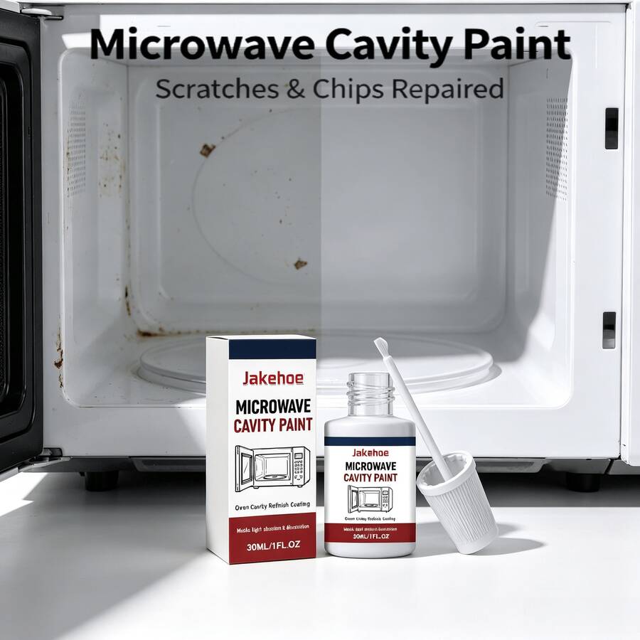 jakehoe Microwave Oven Cavity Coating Paint, Covers Small Scratches And Minor Dents On Inner Walls, Suitable For Heat-Resistant Microwave Environments, Creates Uniform Inner Wall Surface, Presents Clean White Appearance, Home Appliance Refurbishment, Scratch And Paint Loss Repair Coating - A - View 1