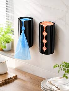 Wall-Mounted Trash Bag Dispenser And Storage Organizer, Kitchen Cabinet Door Storage, Space-Saving Design, Suitable For Home And Office Organization, Trash Bag Holder, Cabinet Storage Solution, Home Essential - Multicolor - View 3