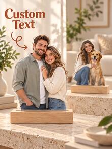 Personalized Photo Plaque With Custom Picture & Text, Custom Acrylic Photo Display Stand, Pet Portrait Keepsake Decor, Personalized Couple Gift, Memorial Photo Decoration, Custom Home Desk Decor, Unique Birthday Gift, Holiday Gift - Multicolor - View 2