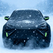 2027 Winter New Universal Car Cover - Sun Protection, UV Protection, Rainproof, Dustproof And Heat Resistant PEVA Material, 8 Sizes Available, All-Season Vehicle Protection, Rainy Season Special, Dustproof, Black Appearance, Car Accessories, Car Cover | Fashionable Car Cover - Black Car Cover - View 14
