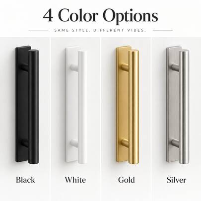 Tiradores de Gabinete Minimalistas Modernos Negro Mate Dorado Plateado Tirador Adecuado para Cajón de Cocina Puerta de Armario Herrajes de Muebles