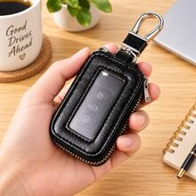 Transparent Window Key Pouch, Universal Car Remote Key Holder, Women's Household Key Bag, Waist Hanging, Business Versatile, Large Capacity, Minimalist Key Chain Bag, Unisex - Black - View 8