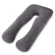Almohada para embarazo de cuerpo completo envolvente para descanso lateral - Gris Oscuro - Ver 7
