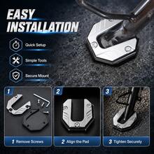 1pc Motorcycle Accessory Modified Side Stand Footrest Enlarged Base Anti-Slip Anti-Fall Auxiliary Foot Support Pad Universal For Scooters - A - View 6