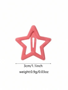 100pcs Colorful Star Hair Clips, Five-Point Star Dopamine Bangs Hair Clips, Ponytail Decoration Clips, Suitable For Women School Party Vacation Music Festival Daily - Multicolor - View 5