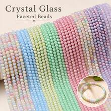 4mm Approx. 120pcs Candy Color Mixed Faceted Water-Dyed Porcelain Glass Spacer Beads, 1mm Hole Diameter, Handmade DIY Jewelry Making Decorative Accessories Loose Beads - Water-dyed Porcelain Beads - View 1