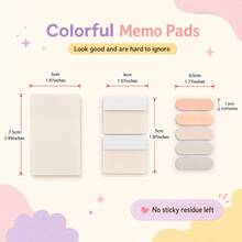 3-Pack Soft Color Sticky Notes Set, Writable Self-Adhesive Memo Pads, Divided Index Tabs, Student Study Notes, Office Memo Classification Stickers - one-size - View 6